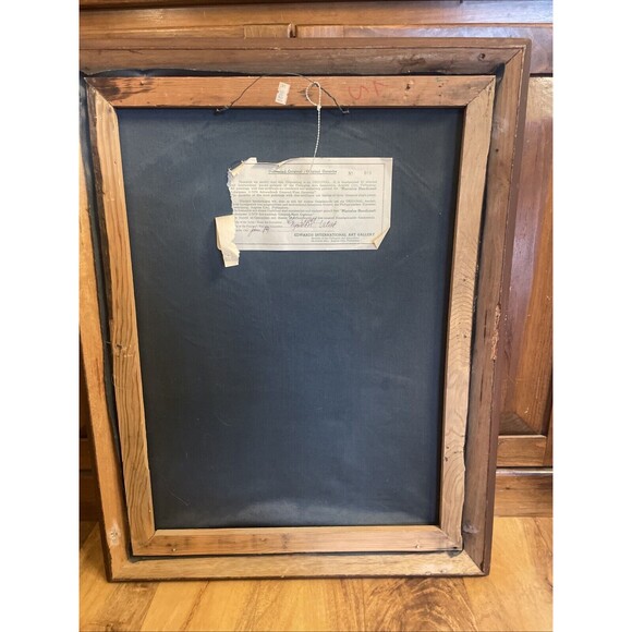 Fantasy unicorn Rainbow Velvet Painting 21 x27" Wood Frame Pegasus Signed - Picture 14 of 16